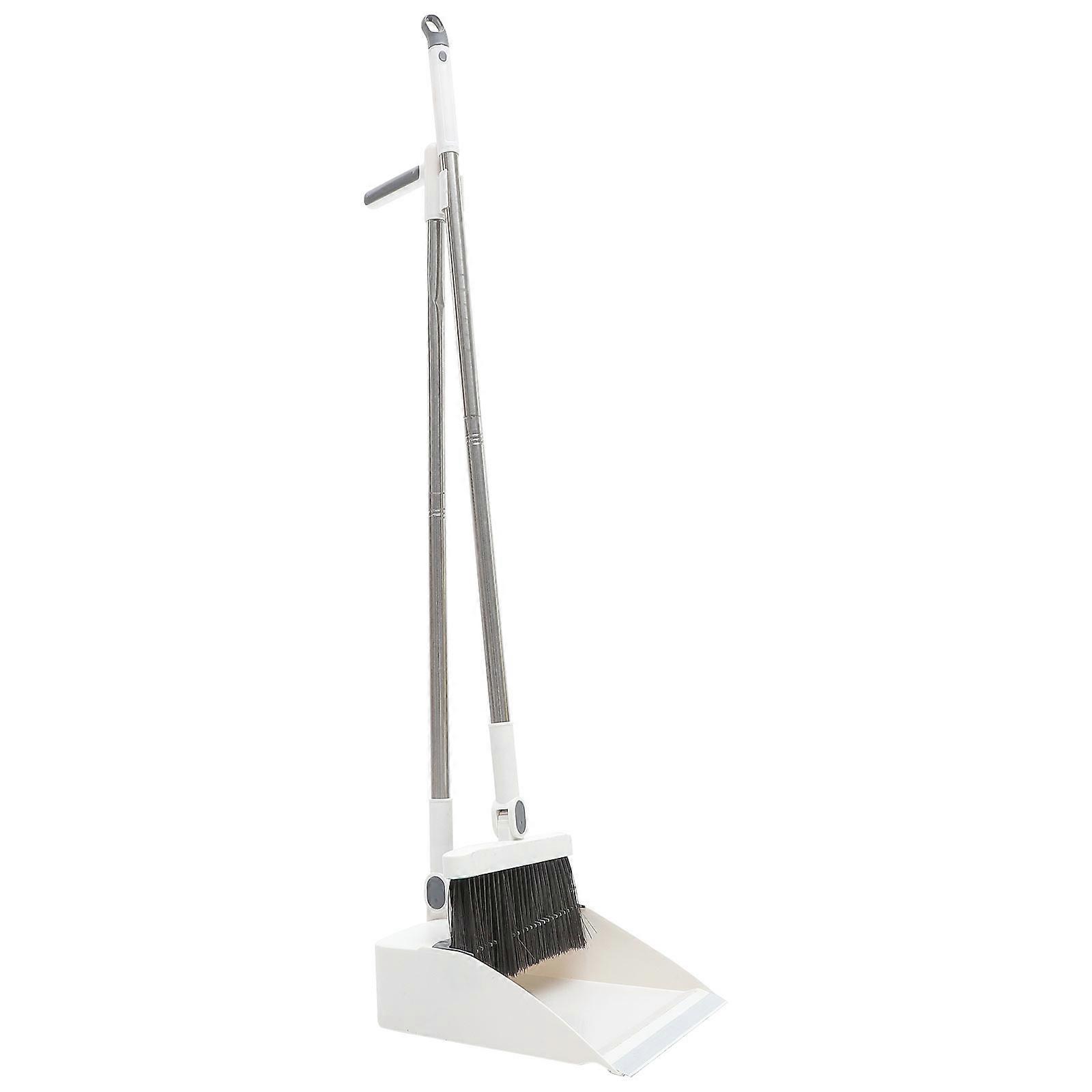 Lightweight Broom and Dustpan Set with Ergonomic Handle, Flexible Soft Bristles for Easy Floor Sweeping and Efficient Debris Removal
