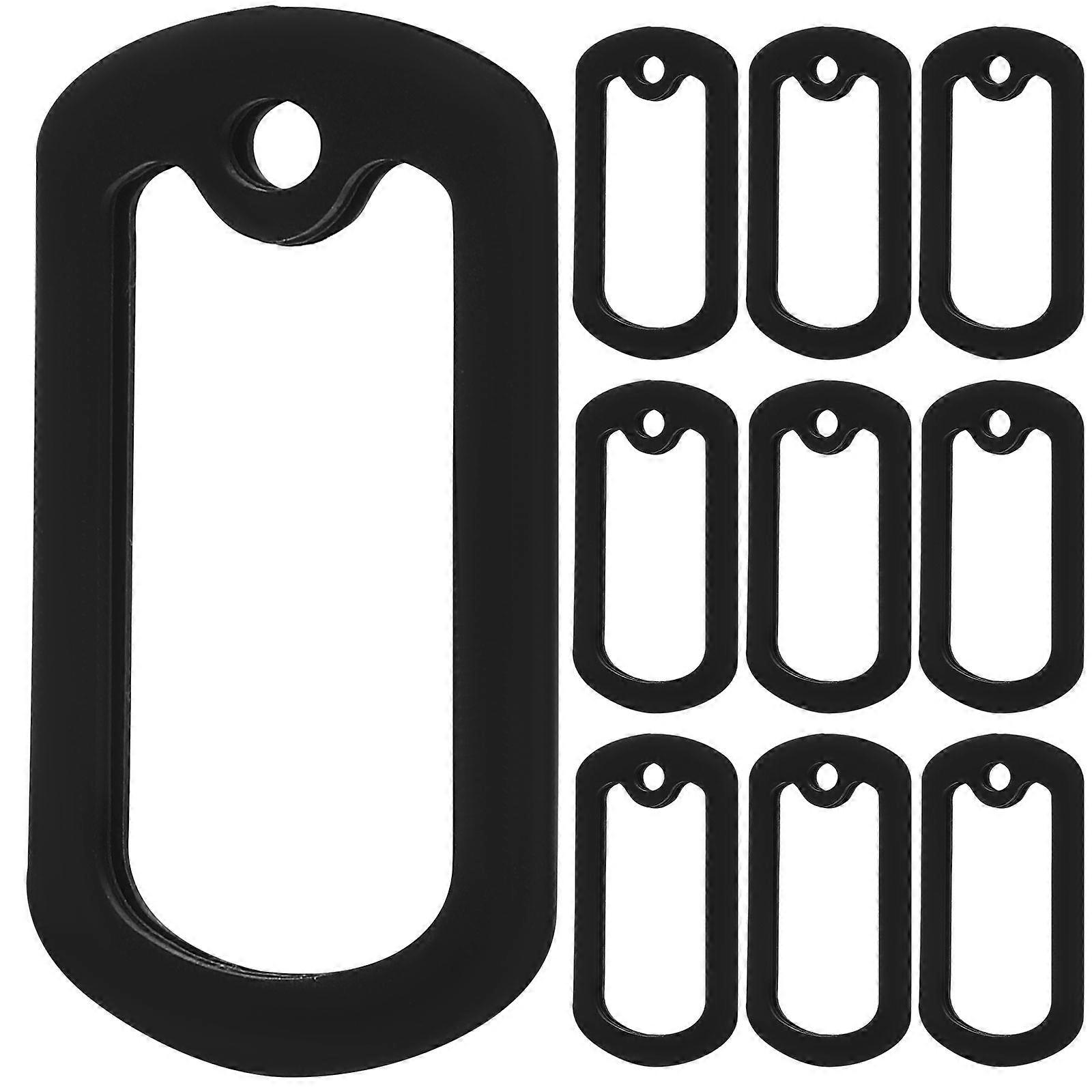 12pcs Dog Tag Silencer in Black Silicone for Protection Use Easily Stretches Over Standard Tags