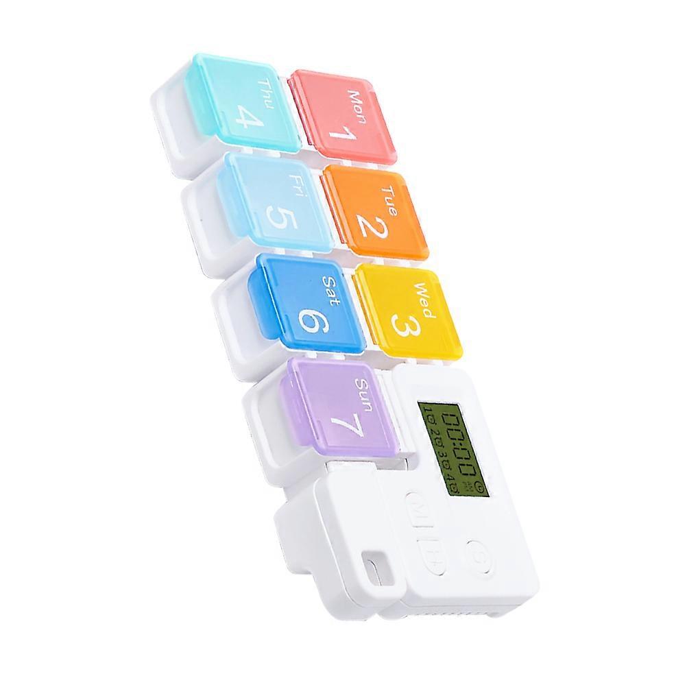 Weekly Pill Organizer with Reminder Alerts, Durable Multi-Compartment Case