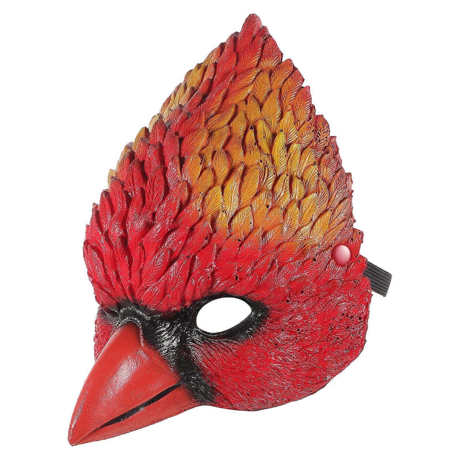 PU Foam Bird Head Mask 1Pcs Red for Party Use with Lifelike Detail and Breathable Comfort