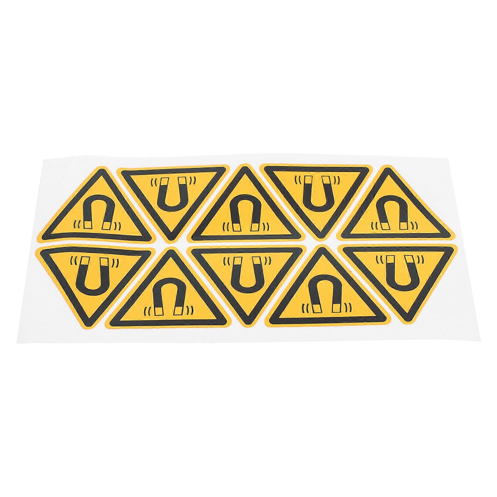 Magnetic Field Caution Labels   Self Adhesive Safety Signs for Machinery Operators, Compliant with Industry Standards, 10pcs Set