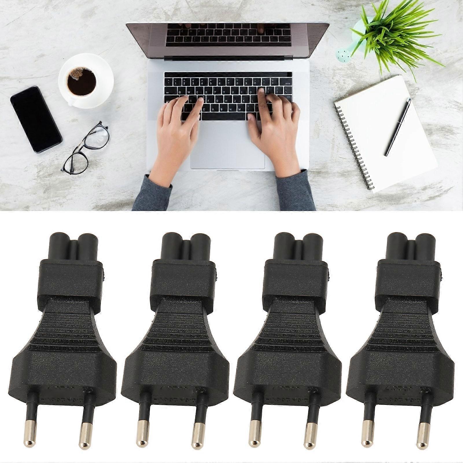 4PCS  Male to IEC320 C5 Power Adapter 2.5A  Plug and Play Power Socket Adapter