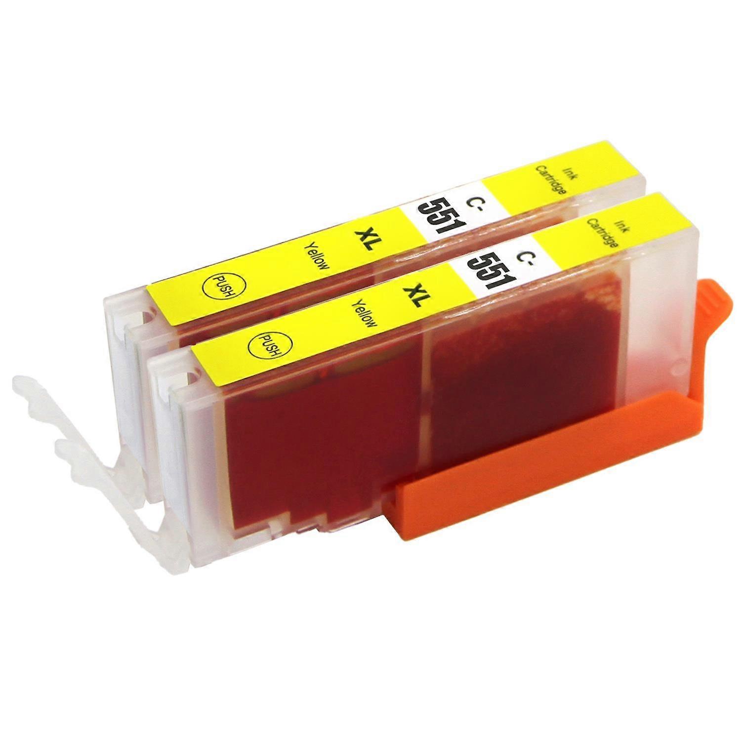 Go Inks Kompatible CLI-551Y Tintenpatrone Gelb, 2er Pack für Canon Pixma Drucker