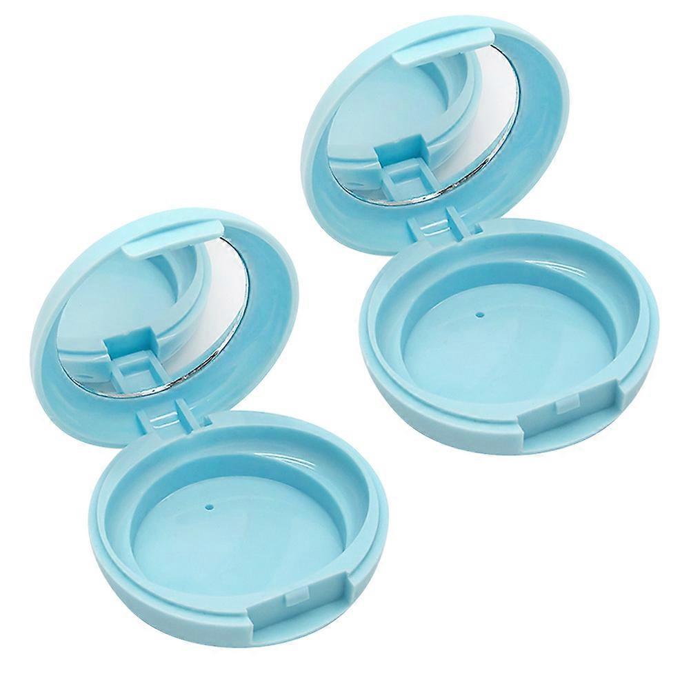 Blush Container Empty Loose Powder Box Pp Material Square Shape Travel 2Pcs