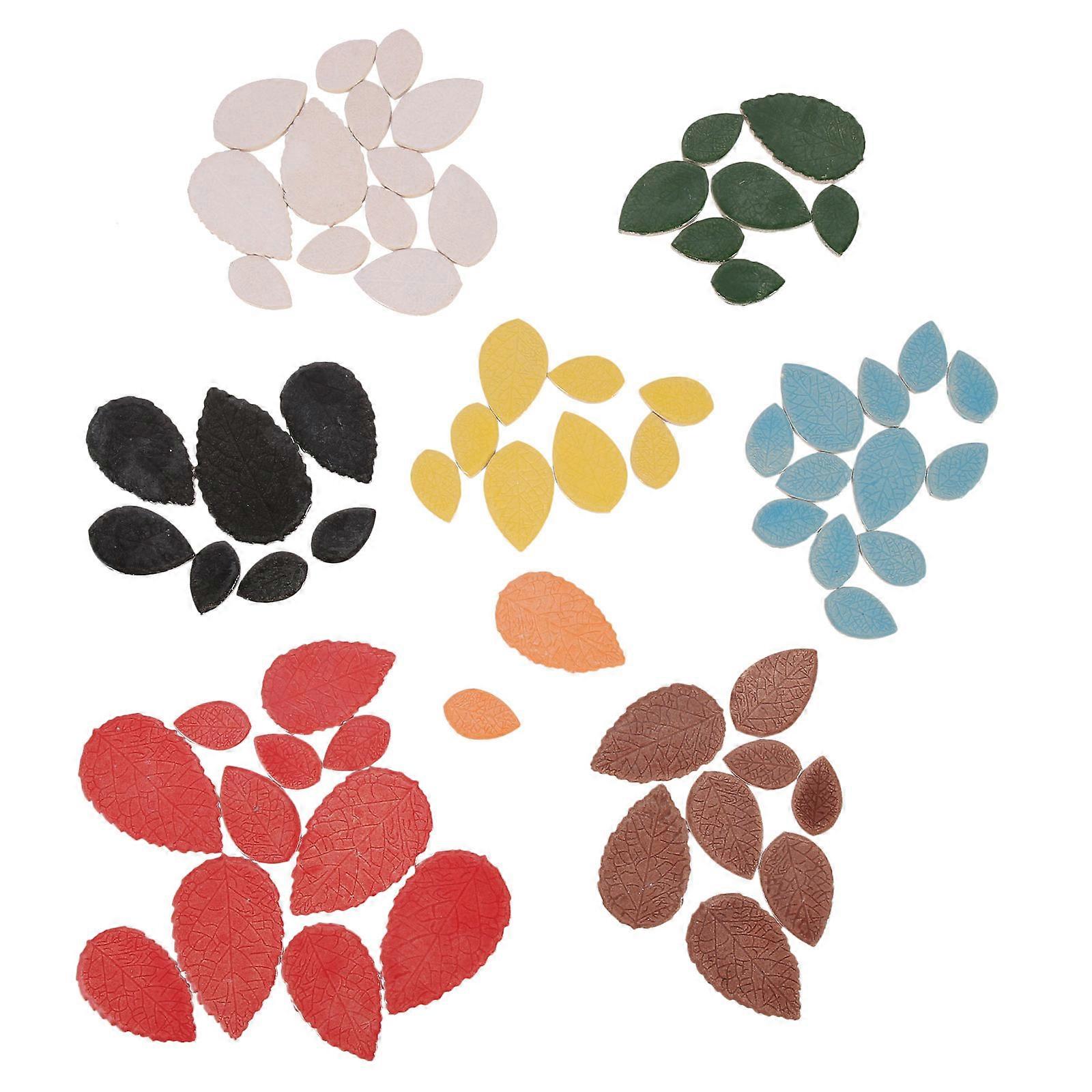 Tiles For Crafts Ceramic Mosaic Tiles DIY Art Projects Leaf Shaped Assorted Color 1 Bag