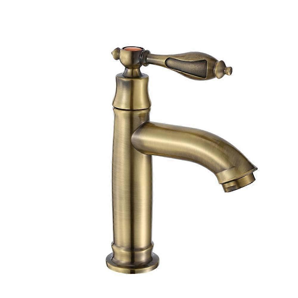 Single Handle Retro Brass Cold Water Tap Bathroom Sink
