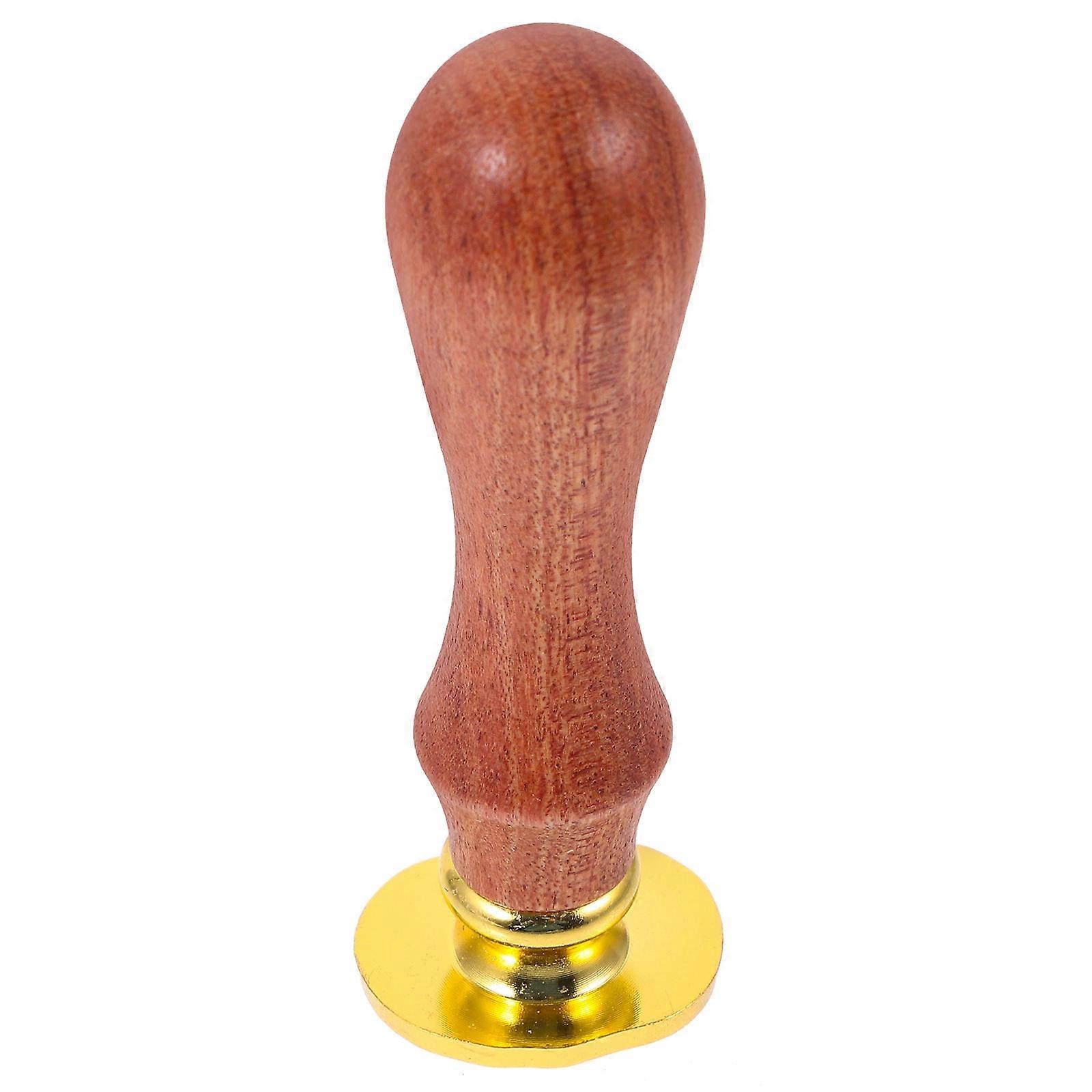 Letter Sealing Stamp Wax Seal Stamps Tool for Wedding Invitations Retro Style Wooden Handle Round Stamp Head 1Set