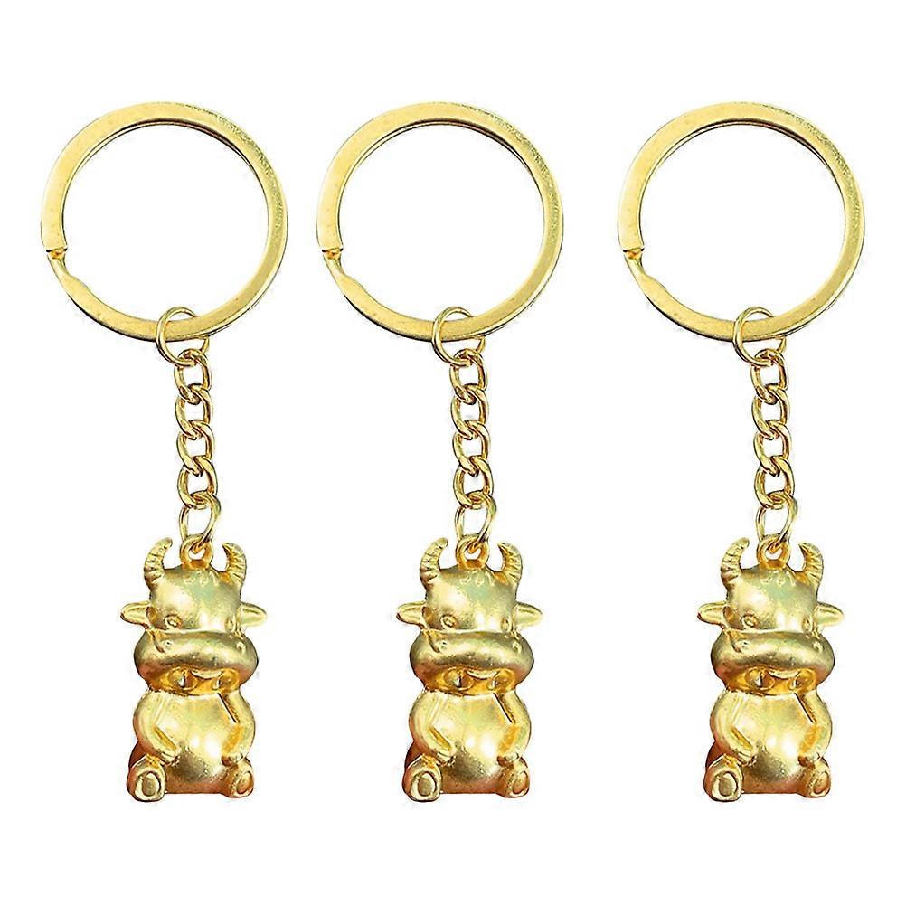 Ox Key Chains with Zinc Alloy Material for Decoration Use 3pcs