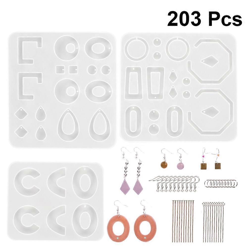 DIY Craft Mould Resin Jewelry Mold Ear Hook Tools Handmade Lovers Beginners in Handicrafts 203Pcs