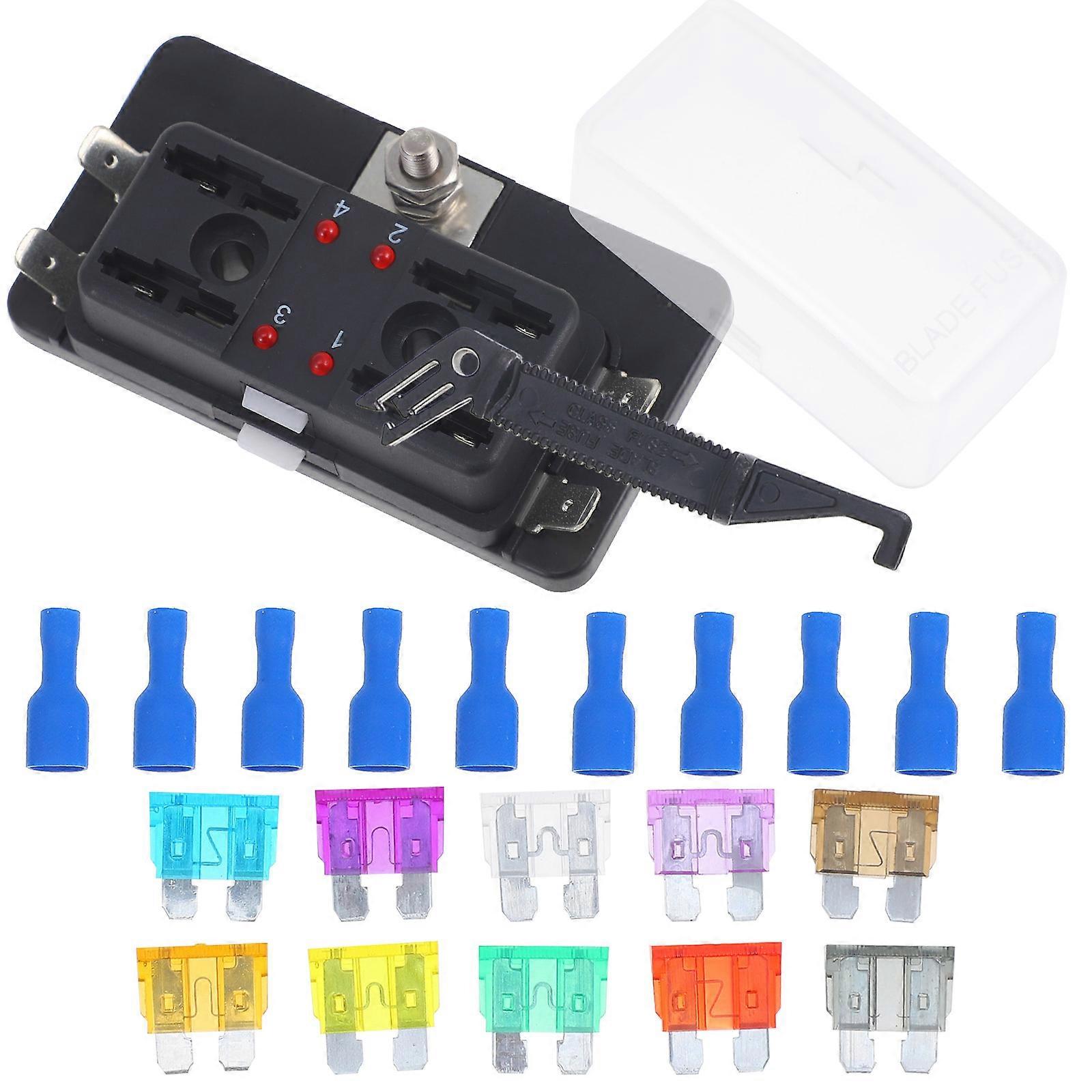 Automotive Fuse Kit Vehicles Fuse Panel Multiple Fuse Connections 8.70X5.20X3.70cm Black 1Pack