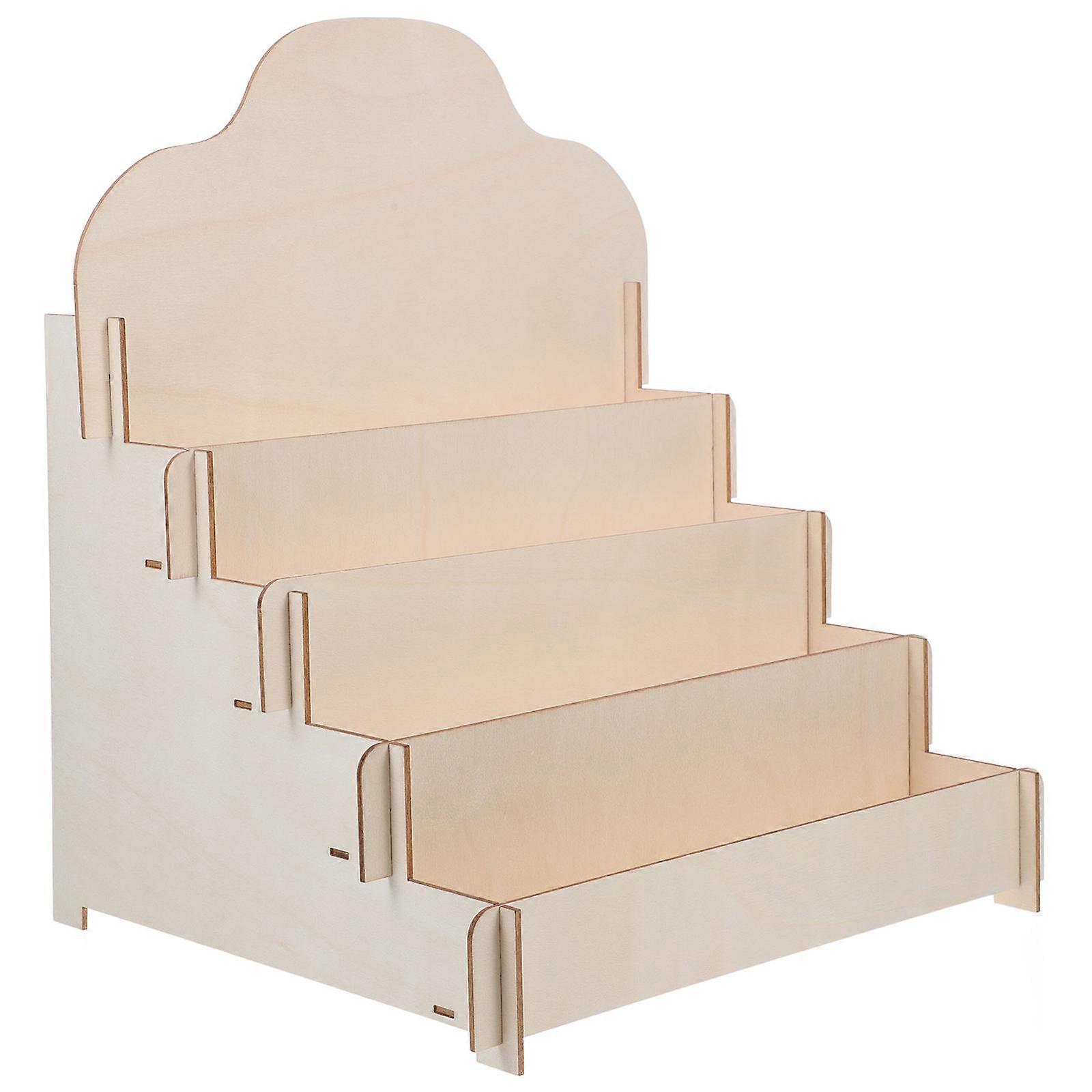 Display Stands Versatile Wooden Card Display Stand Accessory For Greeting Cards Postcards And Stickers Beige 34.50X29.00X26.00CM Card Display 1Set