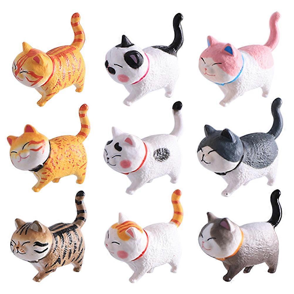 Magnetic Fridge Magnet 3D Lovely Cat Shape Fridge Magnets Office Use Black Magnetic Material 9Pcs