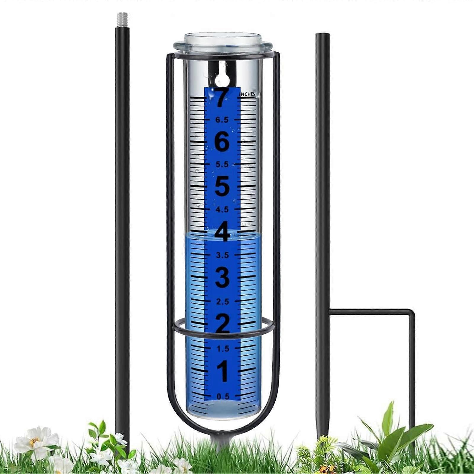 Rain gauge for garden, water indicator, adjustable height, large clear numbers