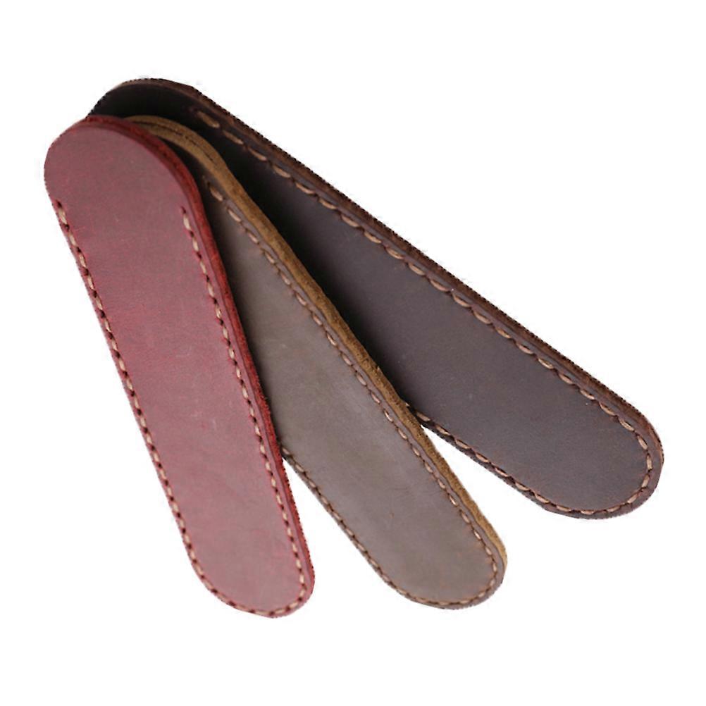 Pen Pouch Stand Leather Pen Protective Sleeve Cover Rectangular Workers 15x4.2x1cm 1Pcs