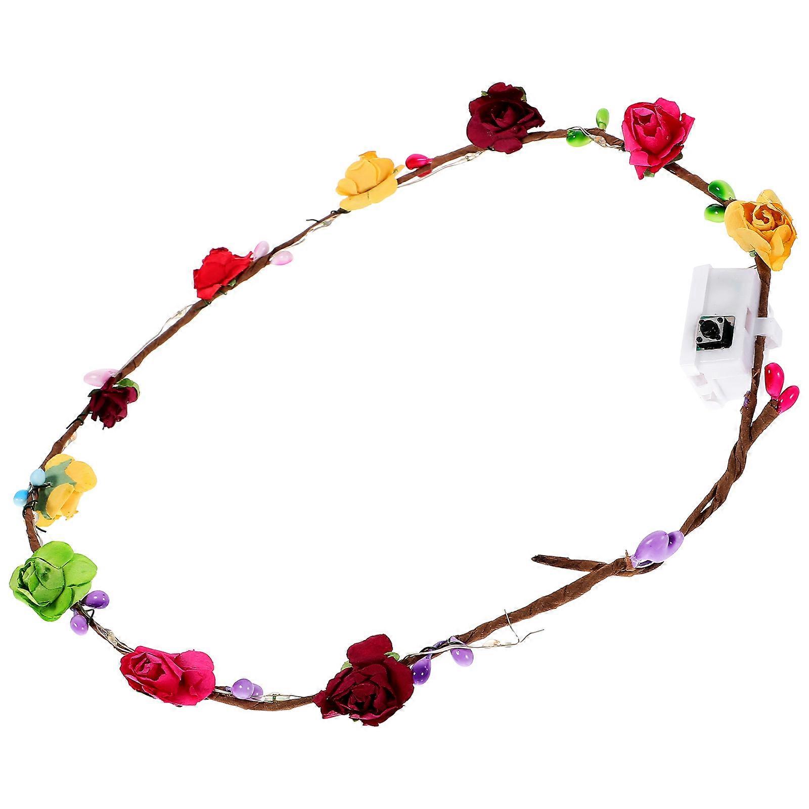 LED Flower Crown Headband with Colorful Lights – Glow Floral Headpiece for Women – Perfect for Parties, Festivals & Performances – Lightweight &