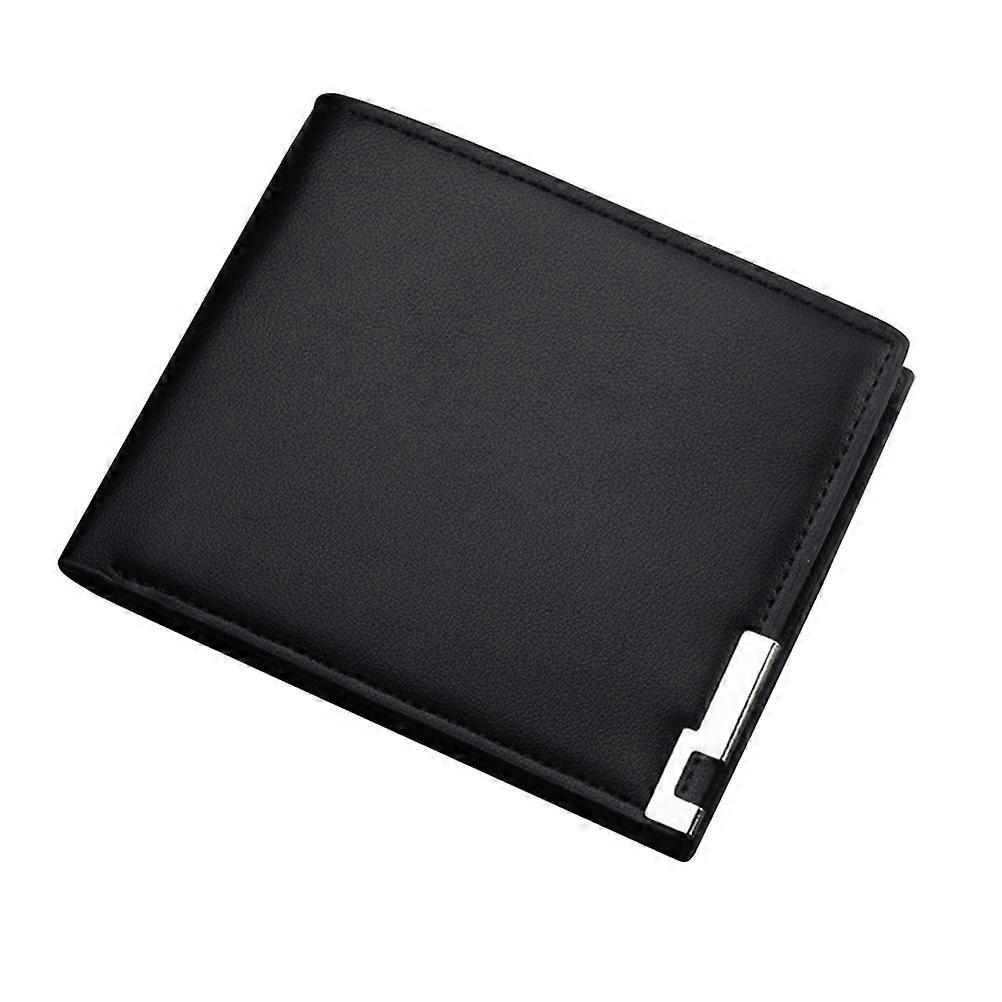 Men's Retro PU Wallet – Elegant Short Billfold for Business & Daily Use, Durable Black Design with Card and Cash Capacity