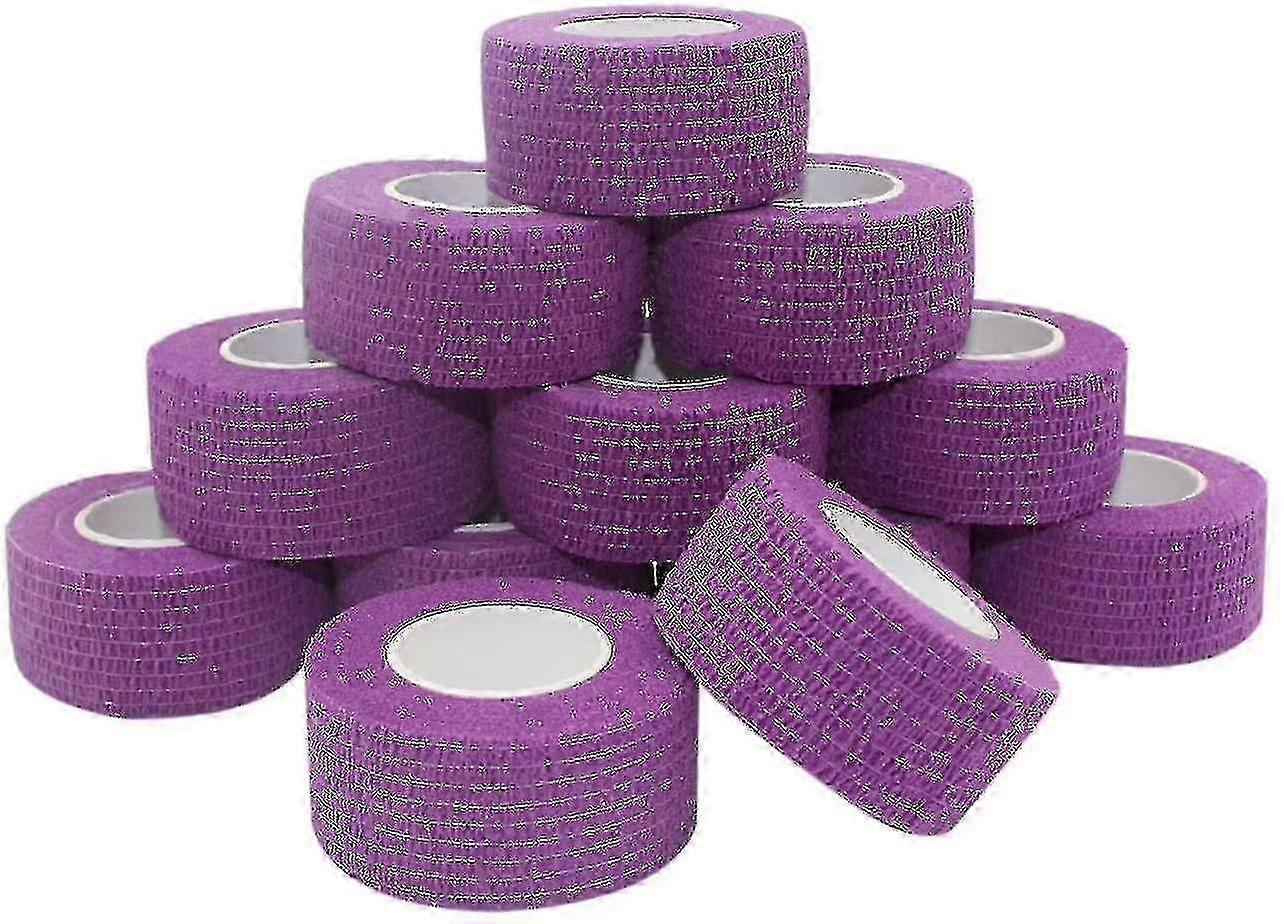 12 Pieces of Self-Adhesive Elastic Bandages for Wound Care, 2.5 cm Wide x 4.5 m Stretchable, Suitable for Various Needs