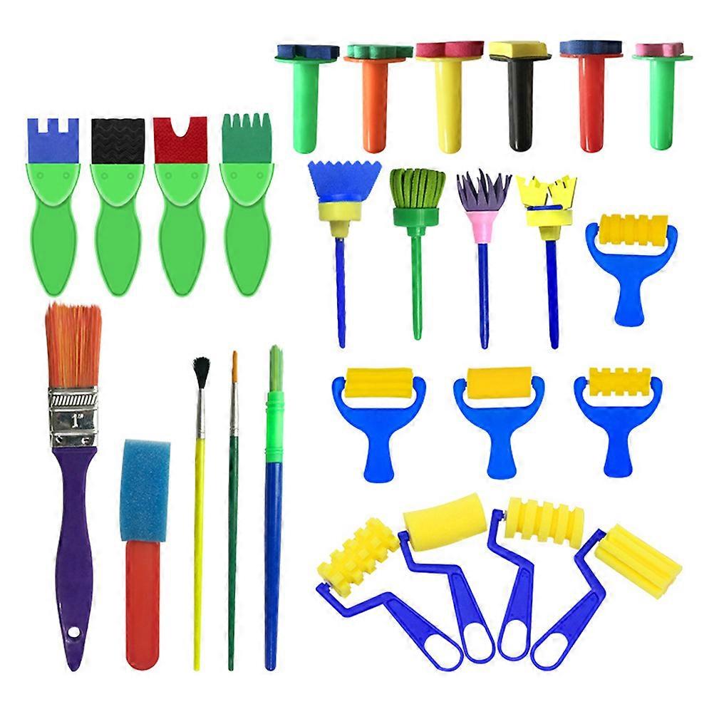 Sponges For Painting Art Painting Sponge Seal Kit Early Education Graffiti Painting Assorted Color 27Pcs