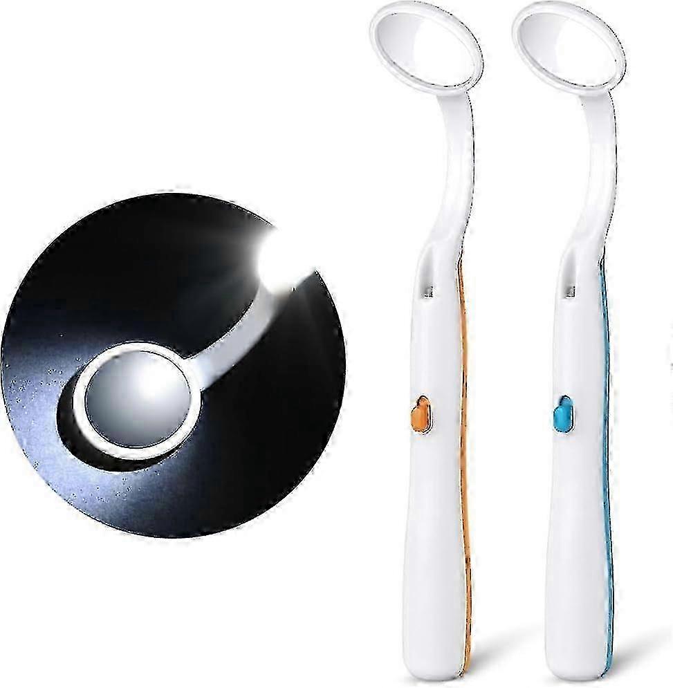 Espelhos dentais antiembaçantes com luz, 2 espelhos de dentes para higiene bucal, ferramenta de cuidados com a boca