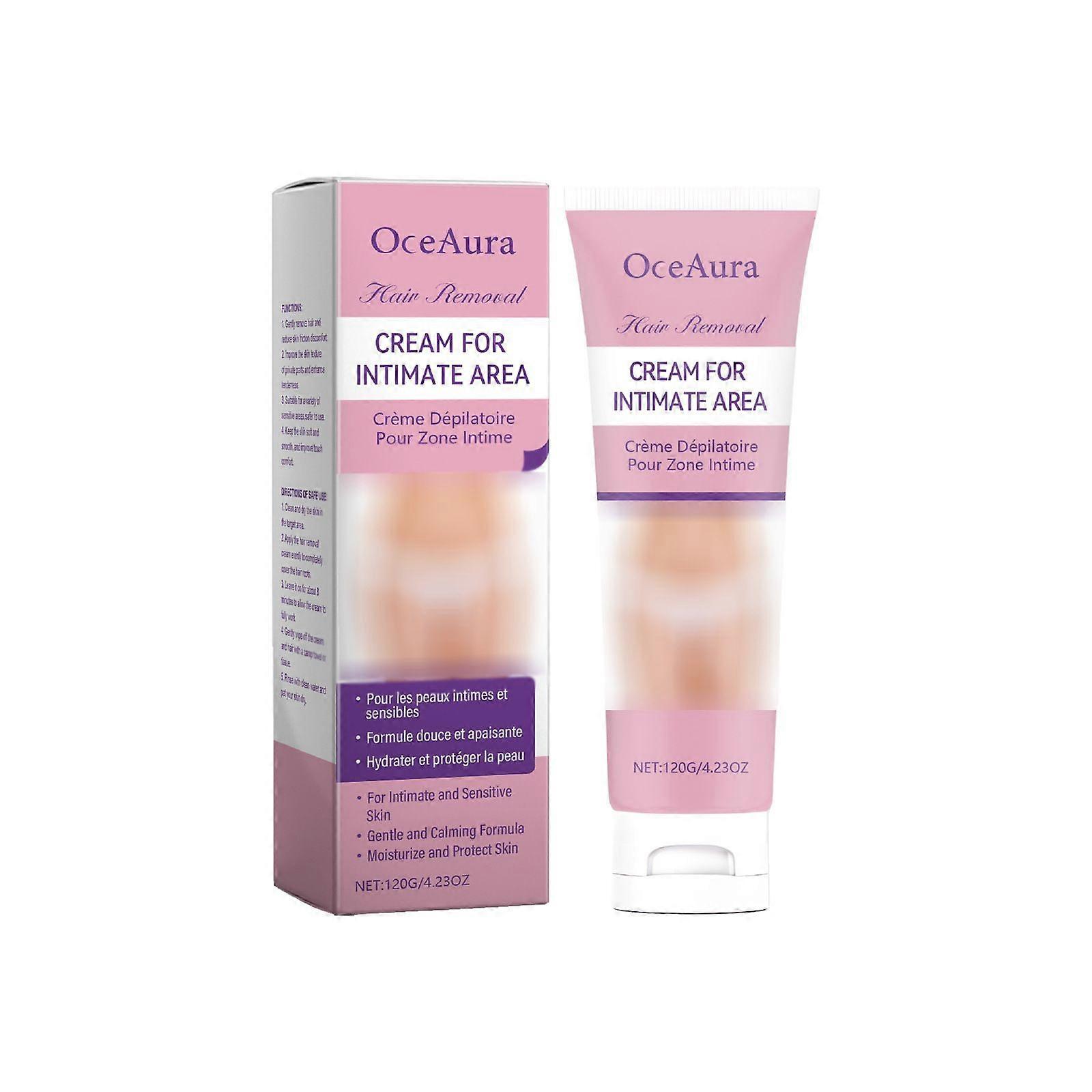 Intimate Hair Removal Cream, Painless Flawless Sensitive Depilatory Cream for Bikini, Private Areas, Pubic, Body, Legs, and Underarms