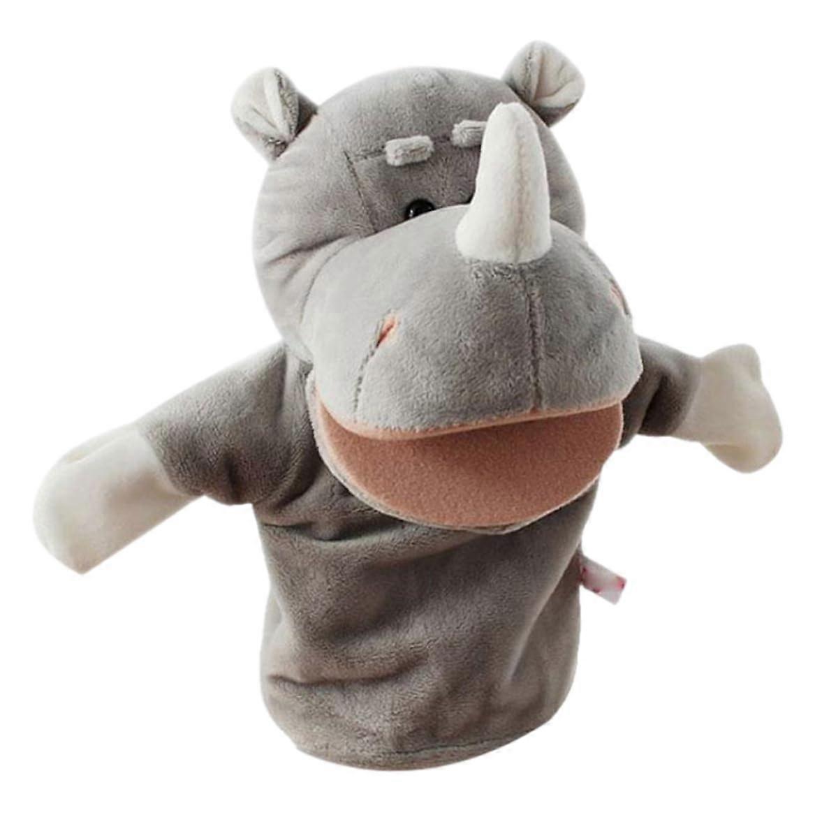Plush hand puppets, cute cartoon animal, educational parentchild toy for kids and toddlers, gray plush hand puppet