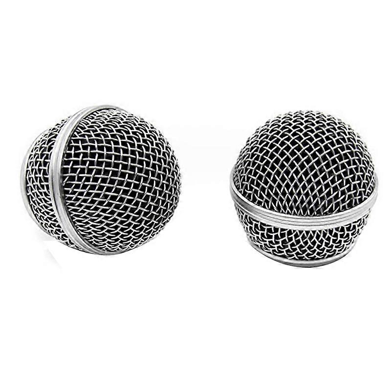 2Pcs Microphone Grille Replacement Mic Microphone Head Grill Head Mount Wired Wireless Microphone Ac