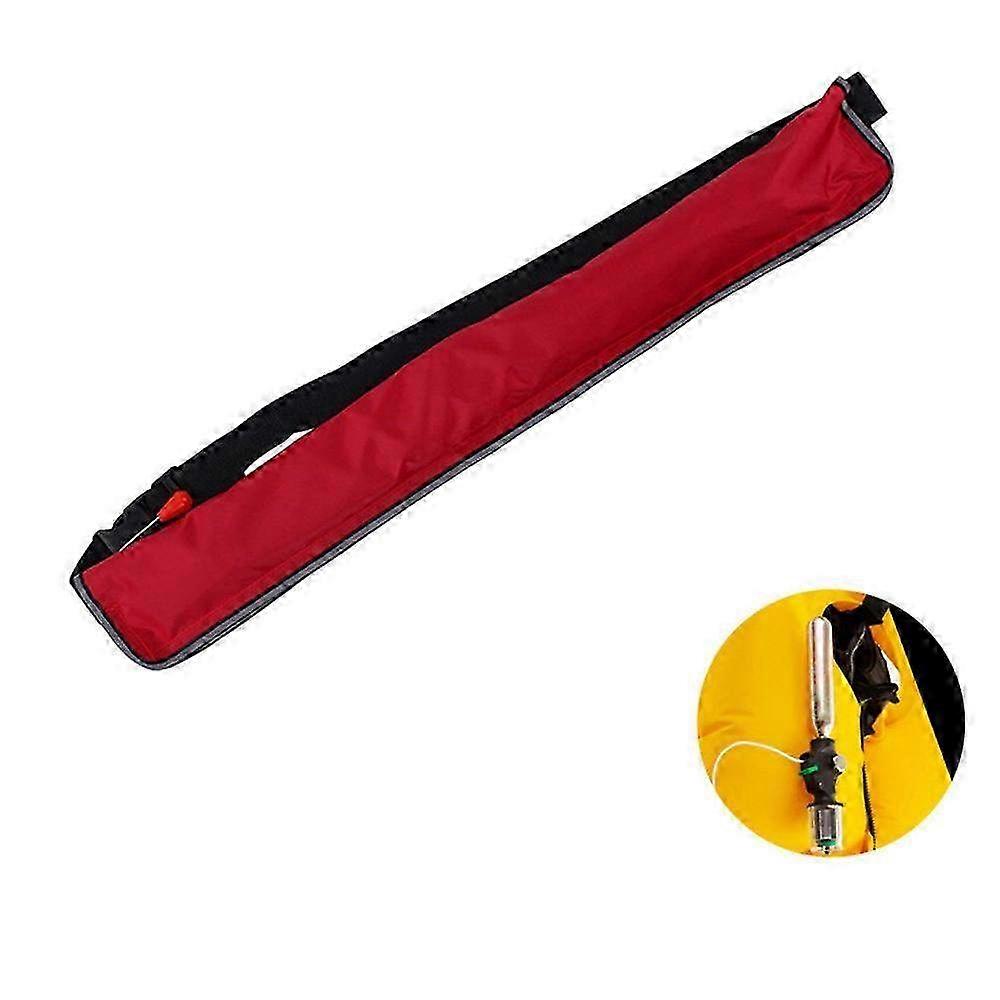 Portable Auto Inflatable Life Jacket Belt for Fishing & Boating with High Buoyancy for Emergency Use - Red
