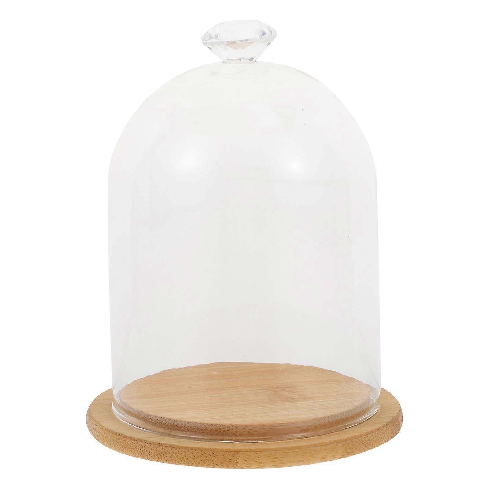 Display Dome With Base Simple present Item Wood Base Diamond Shaped 5.1×3.5×3.5in 1Pack