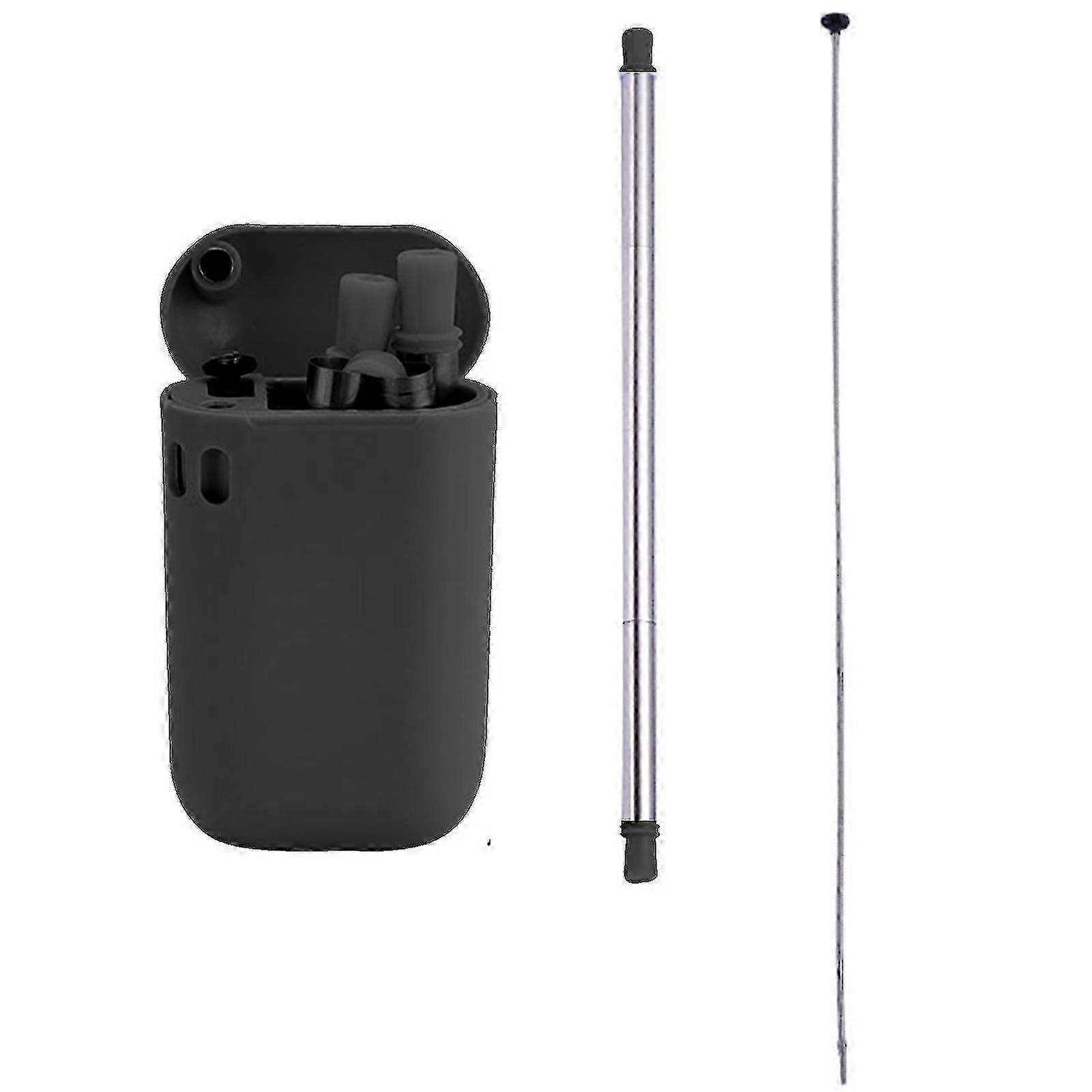 Collapsible Straw with Travel case (Stainless Steel) |Foldable Straws | Reusable Environmentally Friendly Drinking Straw with Bonus Cleaning Brush