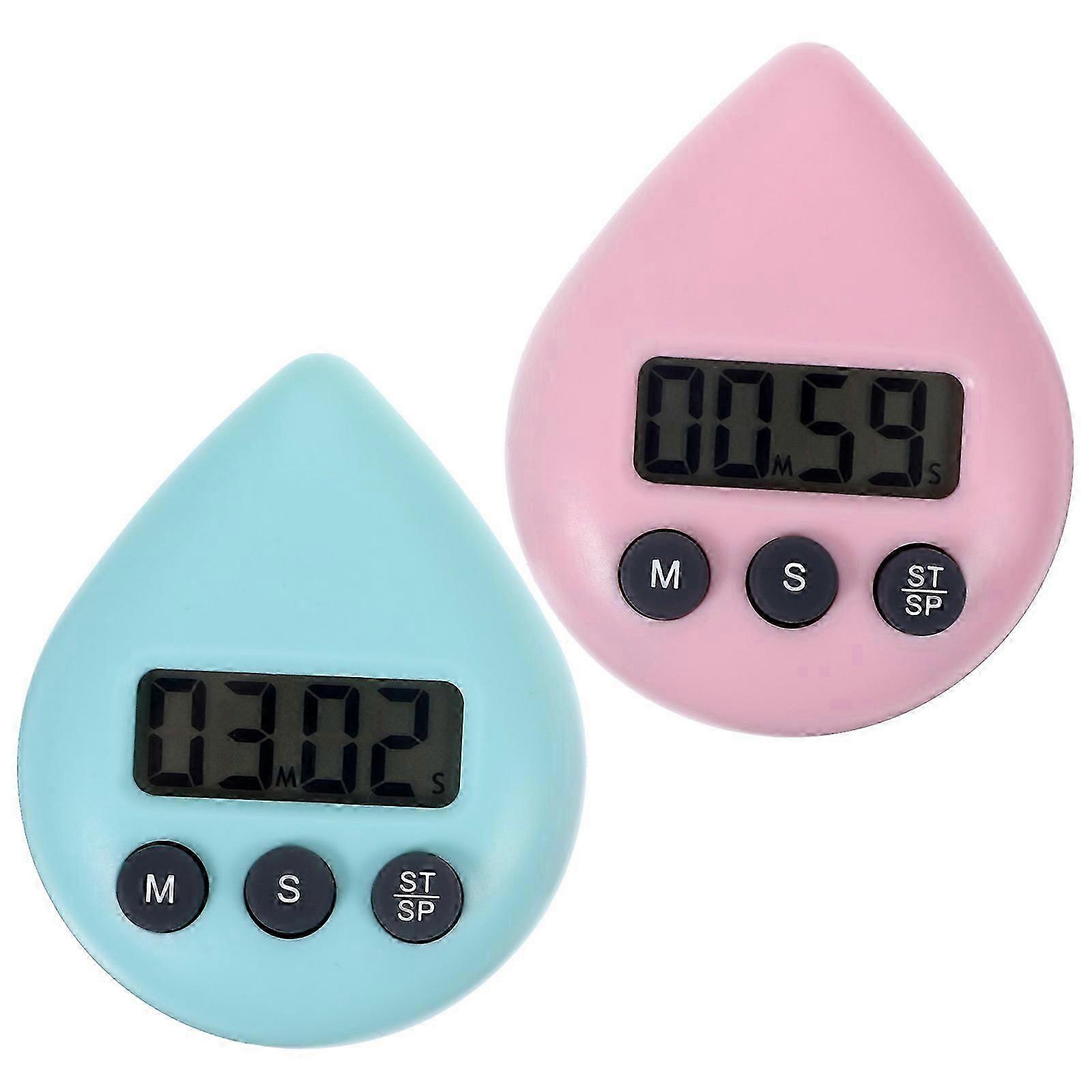 Countdown Digital Timer Kitchen Cooking Timer For Families Light Blue 2Pcs