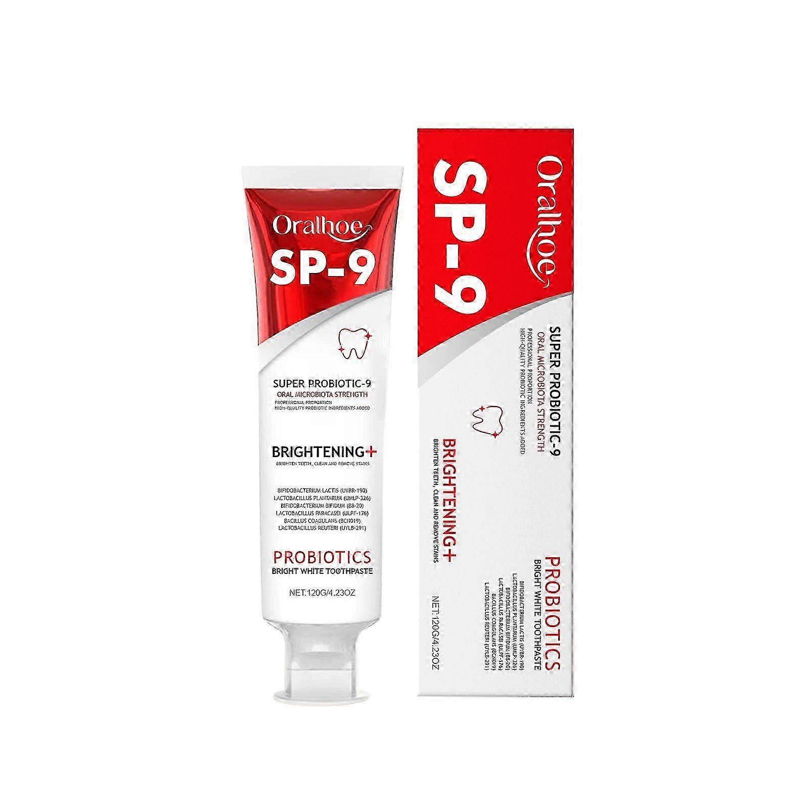 SP-9 Ultra Whitening ، معجون أسنان فائق التبييض SP 9 Super Probiotic-9 معجون أسنان SP 9 ، معجون أسنان Sp 9 Fresh Breath ، معجون أسنان للعناية بتنظيف عميق 120 جم