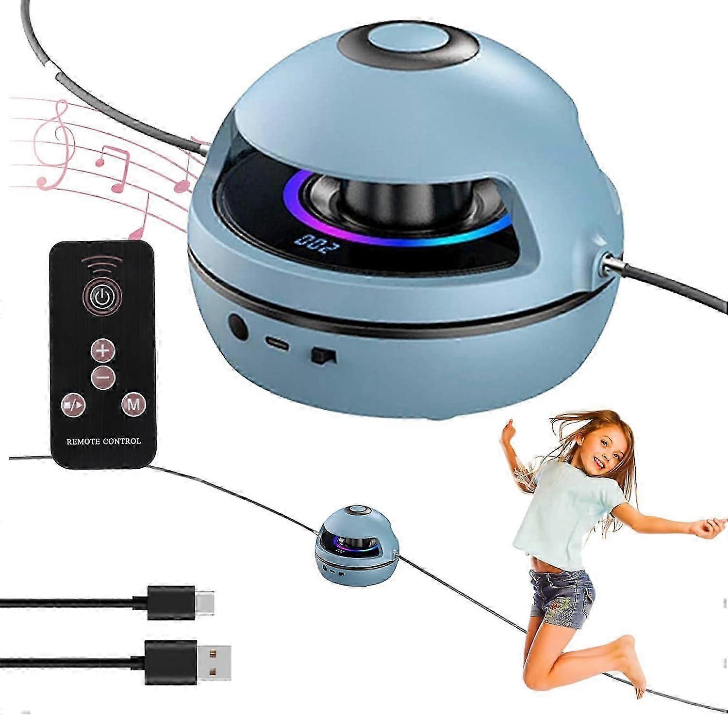 Music Jump Rope Machine, Smart Automatic Electric Rope Skipping Machine with Bluetooth Speaker&LED Display Counter, 1-10 Speed Level Adjustment