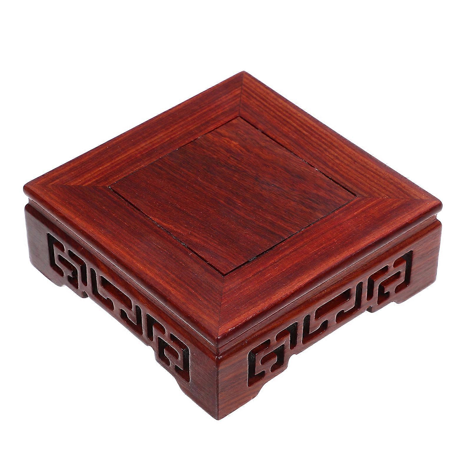 Rustic Wooden Flowerpot Stand Sturdy Display Base for Potted Plants, Figurines, and Home Ornaments Decorative Riser for Office and Home Use