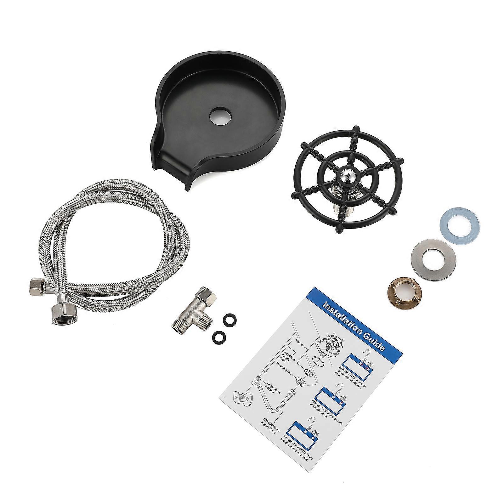 מכונת כביסה לכוסות בקבוקים לחיבור בר זכוכית שטיפה ABS אביזרי כיור מטבח עם צינור מים רכים