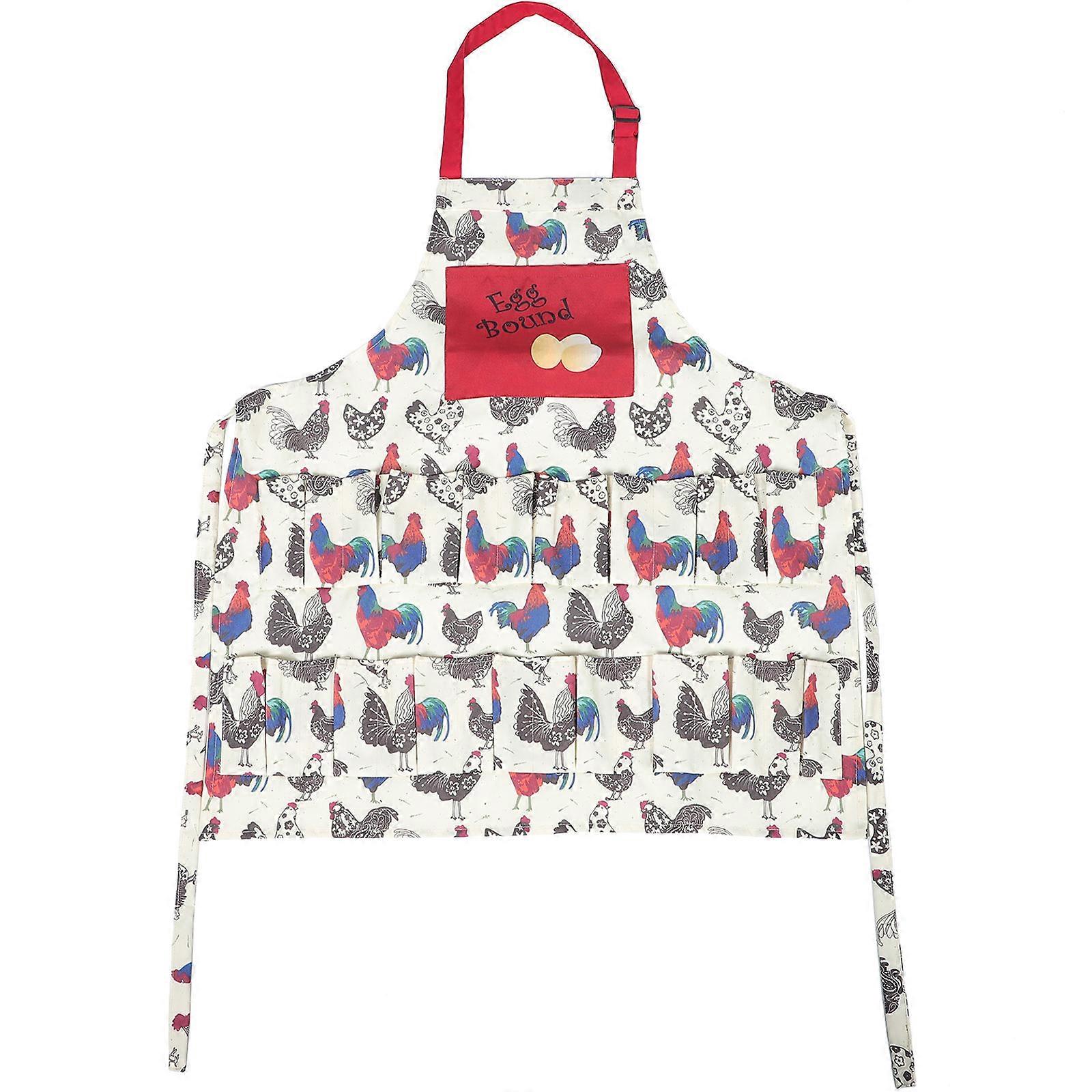 Egg Collecting Apron with Pockets – Canvas Kitchen Apron for Gathering Fresh Chicken & Quail Eggs – Multi Pocket Design for Home Use