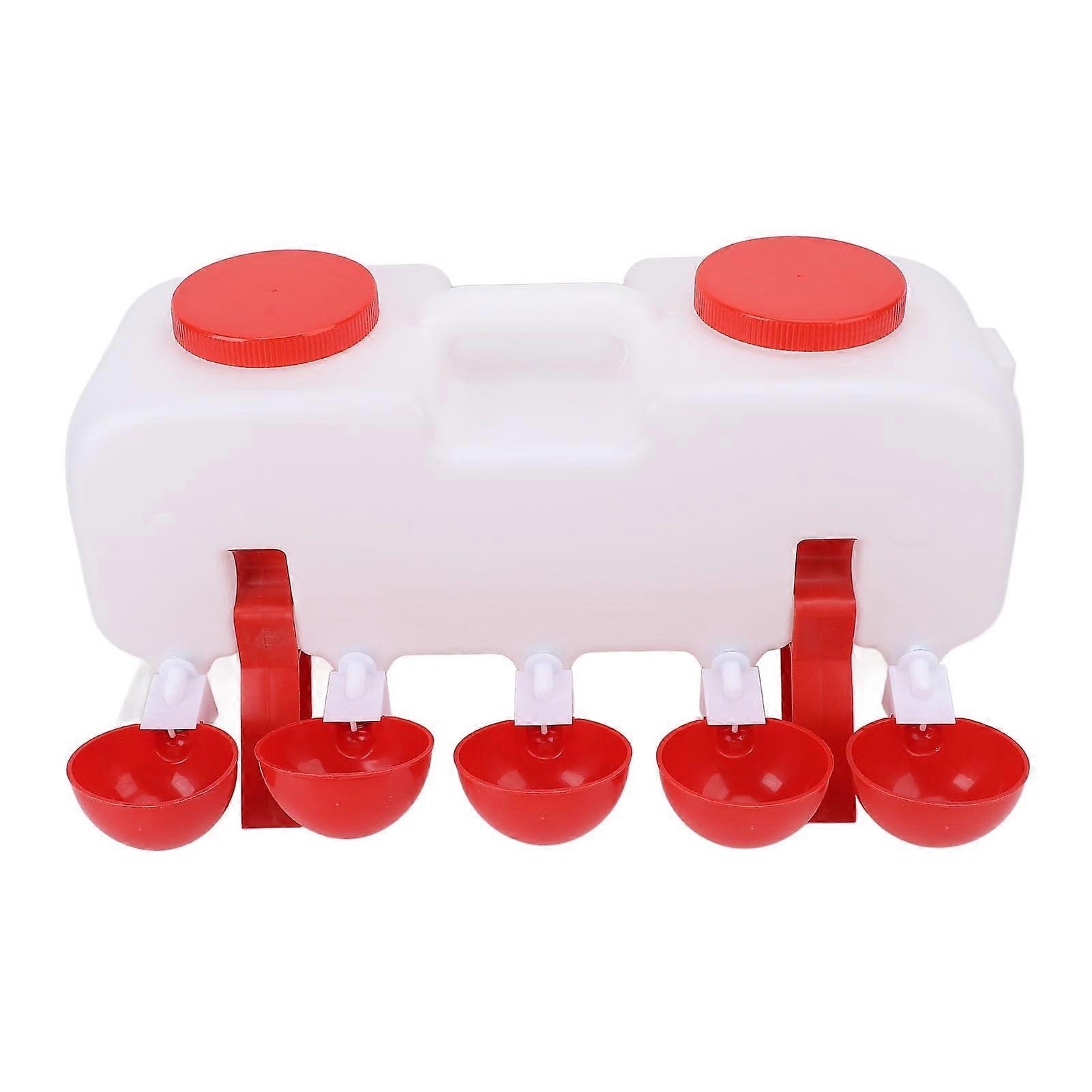 Automatic chicken water dispenser with 10 drinking cups, selffilling poultry water dispenser with large capacity for chicks, ducks, geese and turkeys