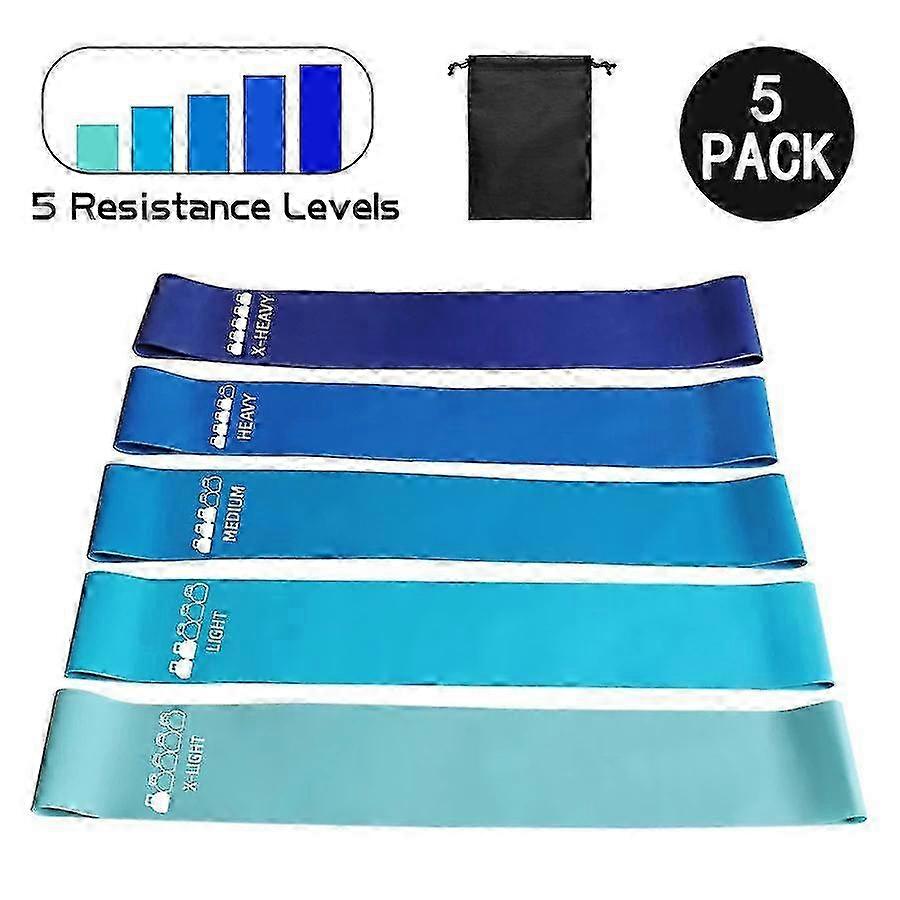 5 Pcs Resistance Band Workout Bands, Elastic Exercise Bands With 5 Resistance Levels For Gym, Yoga, Pilates, Home Training