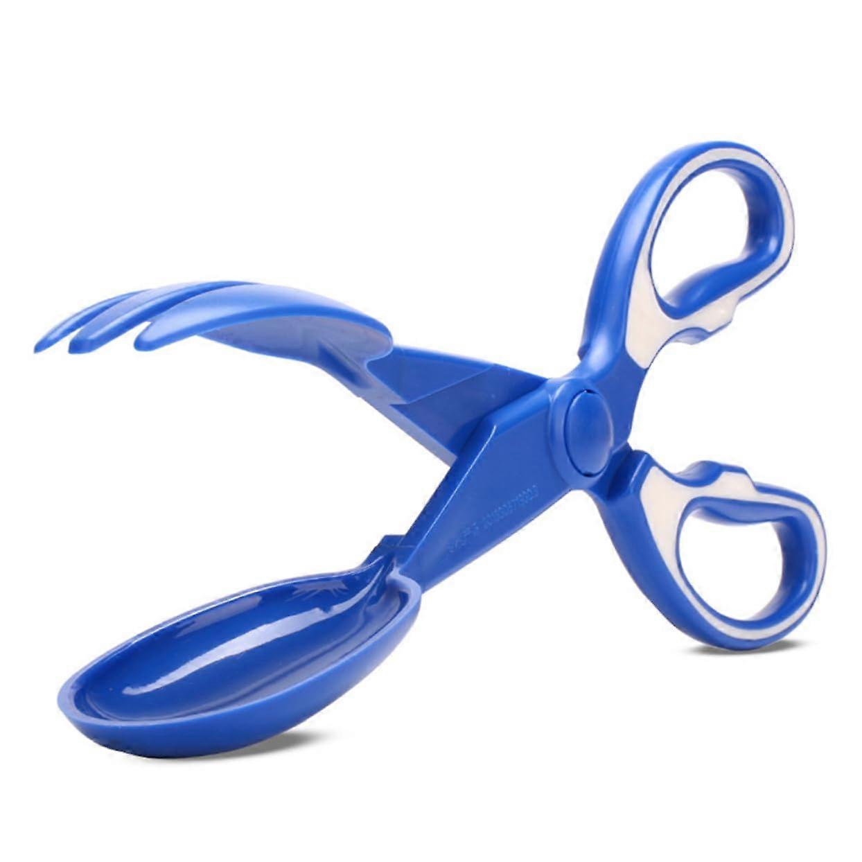 Portable plastic dog poop scoop with comfortable grip, onehanded operation for home, garden, or park, odorneutral and durable, blue.