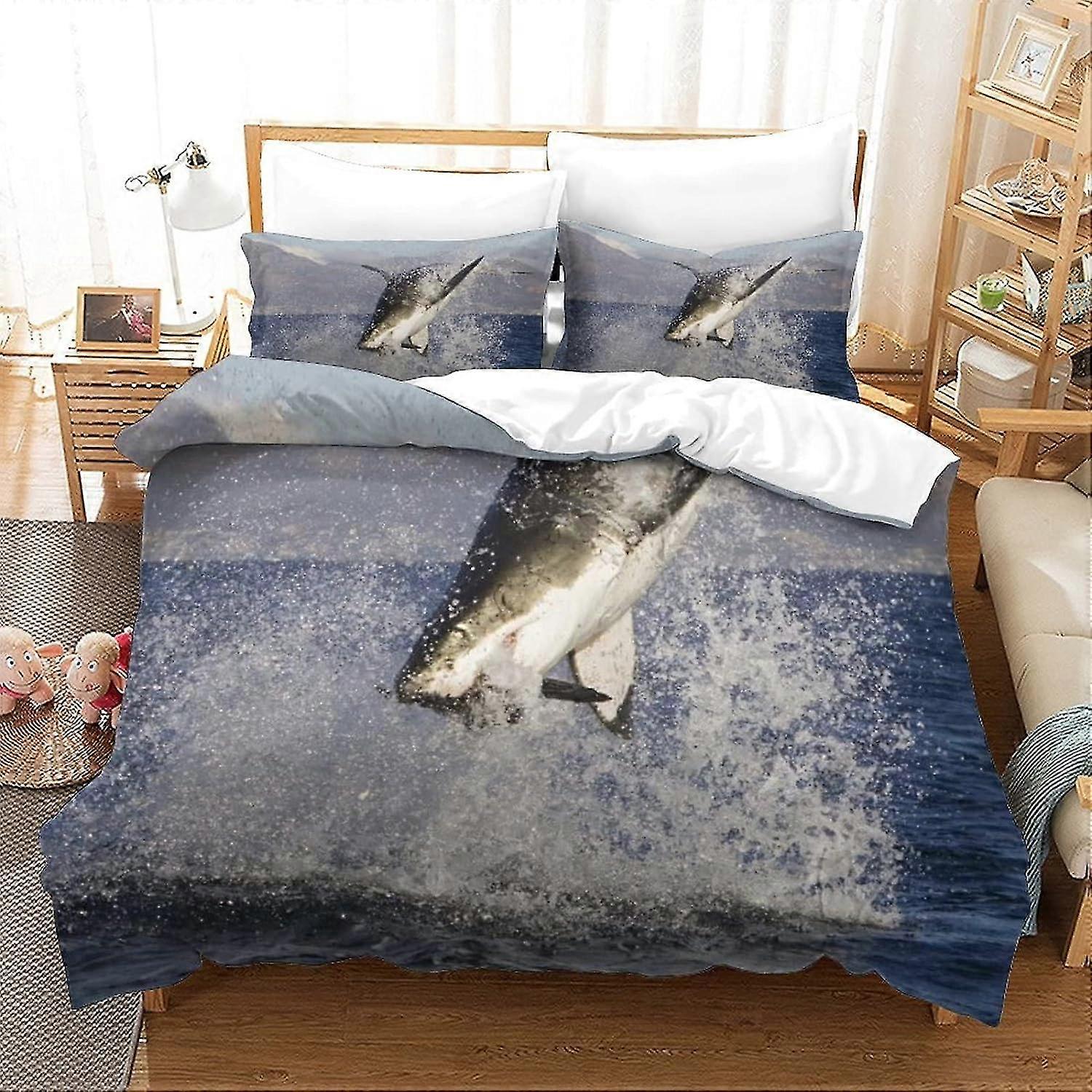 Soft 3 Piece Duvet Cover Set with Pillowcase and Zipper Closure for Allergy Prevention Suitable for All Users