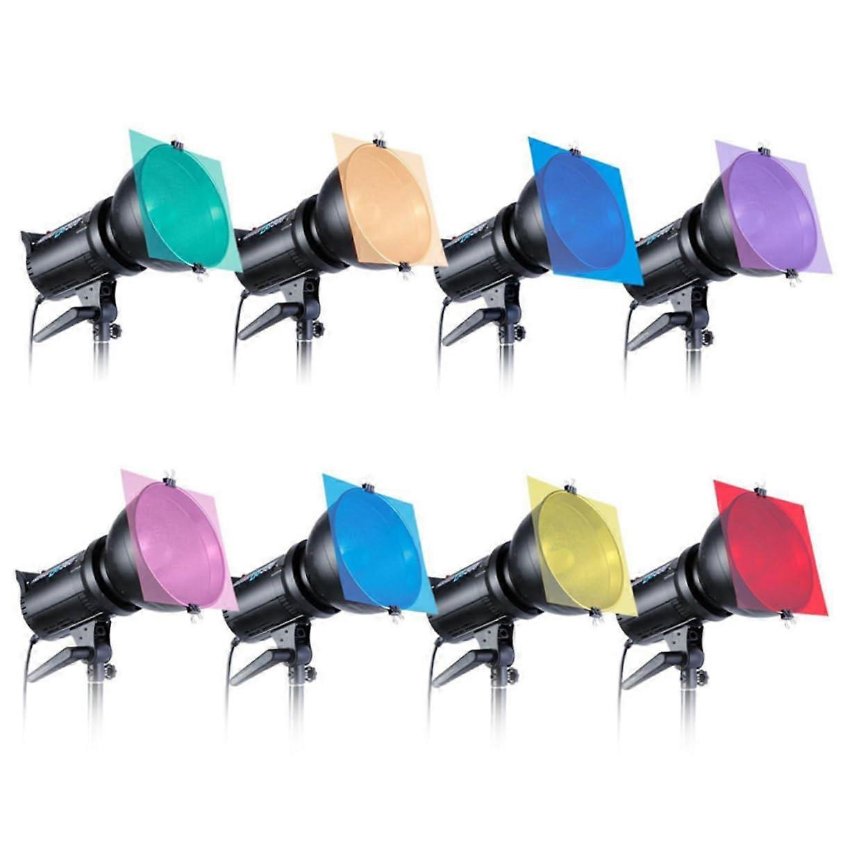 12inch flash lamp filter set, 8 color light gel filters for photography studio filters