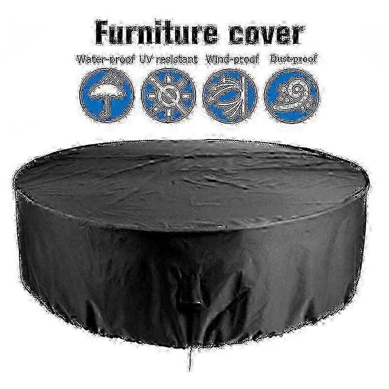 Custom Fit Waterproof Round Outdoor Table Cover - Durable