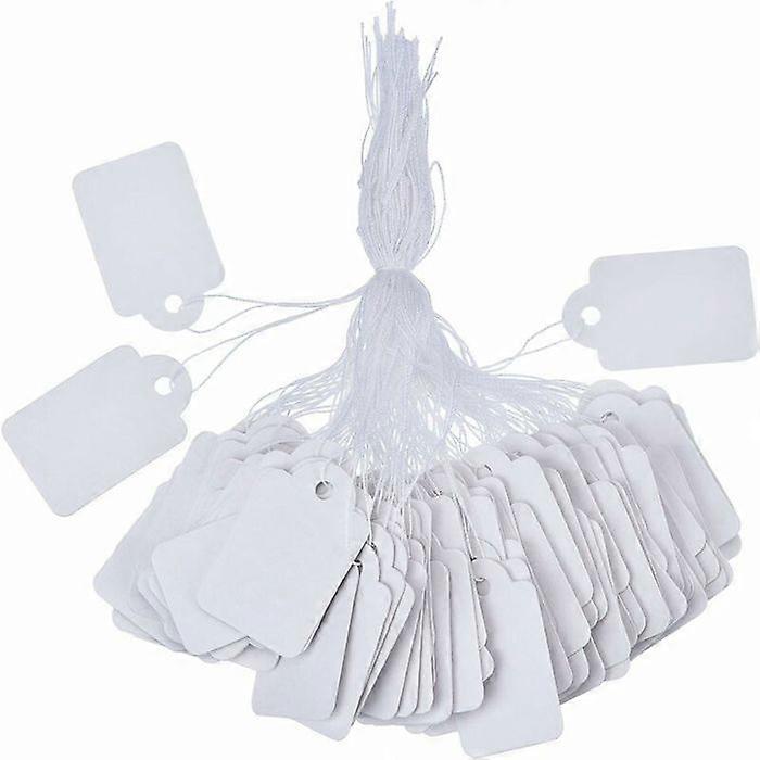 Pack of 500 (3x4.8cm) white marking labels price tags price labels display tags with string
