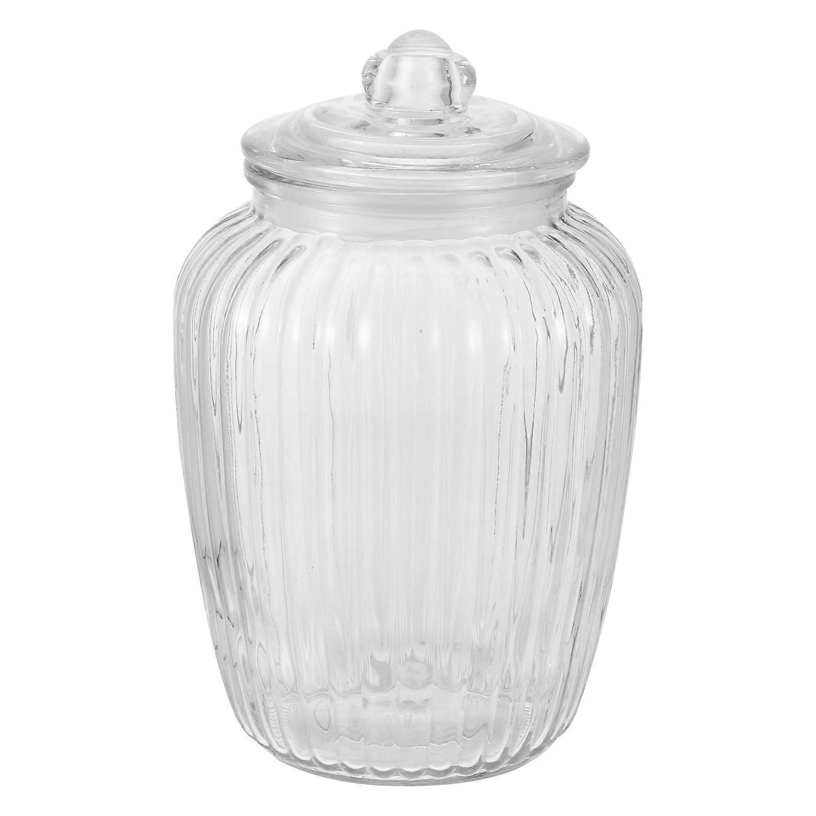 Glass Storage Canisters Moisture-Proof Dust-Proof Insect-Proof Airtightness Clear Honey Container 9.1×9.1×5.5in 1Pack