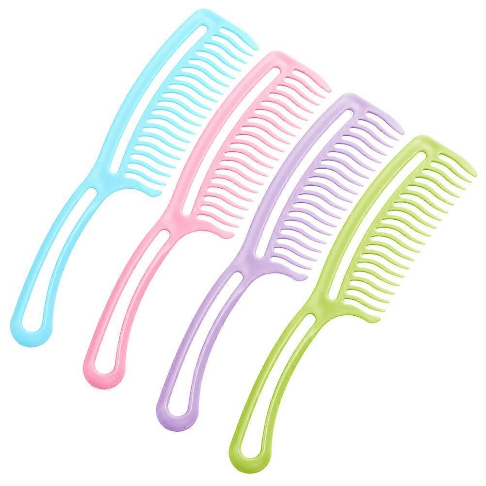 4 Pcs Wavy Tooth Detangling Combs for Women – Lightweight Hair Brushes with Handle for Portable Hair Styling and Knot Removal
