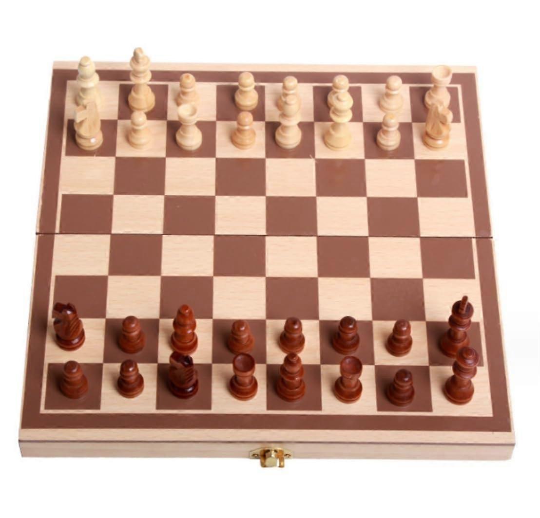 Chess Set ChessChessSet Made of Solid Wood, Large Folding Chessboard, Decorative Chess in European Style Chessboard 29*29cm A