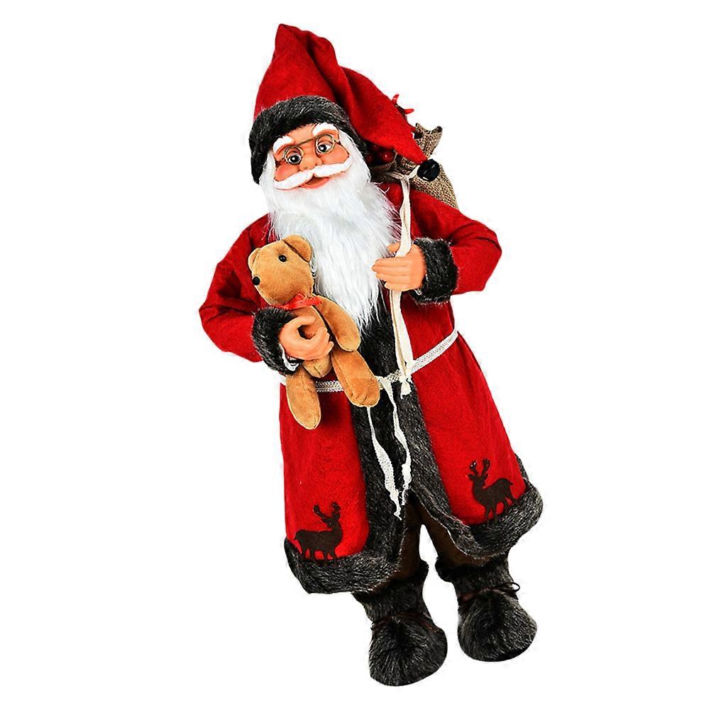 Outdoor Holiday Decorations Santa Claus Ornament Garden Decoration Red Polyester 30x10cm Festive Atmosphere Creation 1Pc