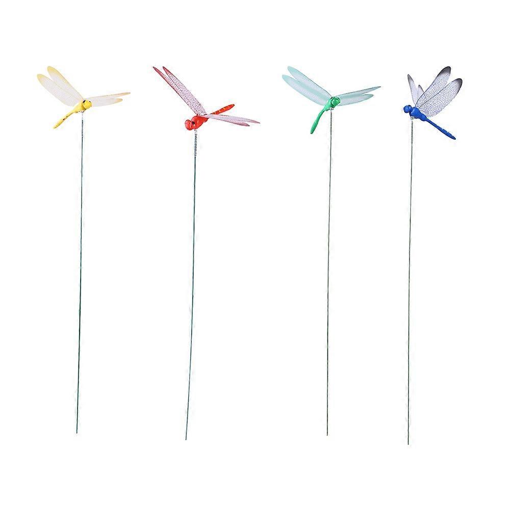 Garden Dragonfly Stakes with Sticks Made of Plastic for Decor Use Assorted Color 20pcs
