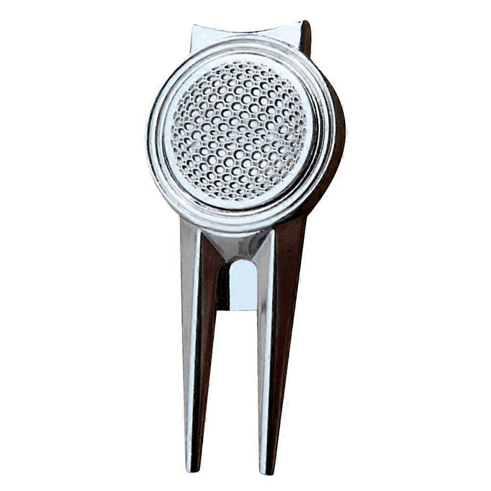 Silver Golf Divot Repair Tool with Ball Marker Durable and Lightweight for Outdoor Use 2pcs