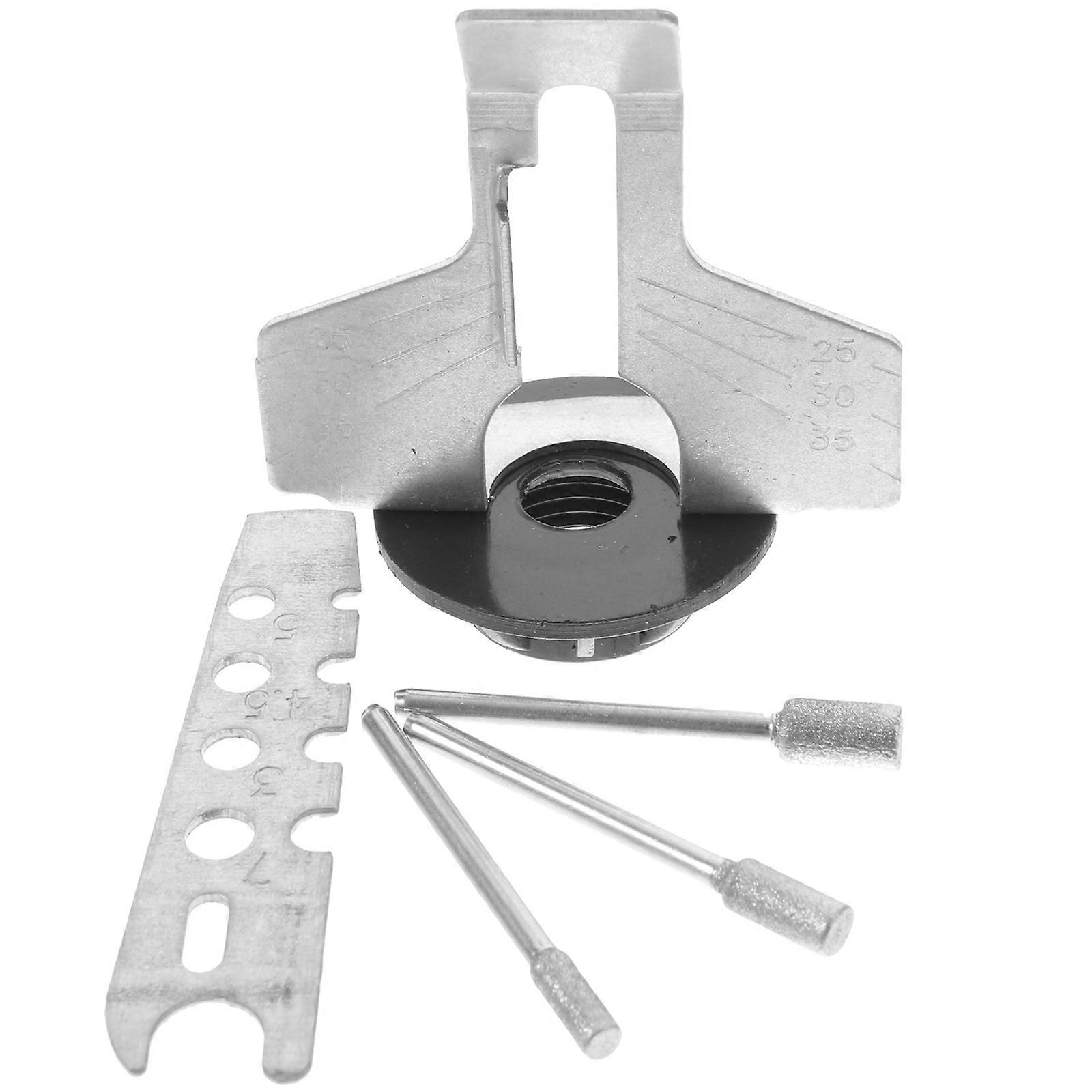 Sharpening Tool Electric Abrasive Tool Sharpener Bit For Garden Tools Chainsaw Maintenance Silver 7X6cm 1Set