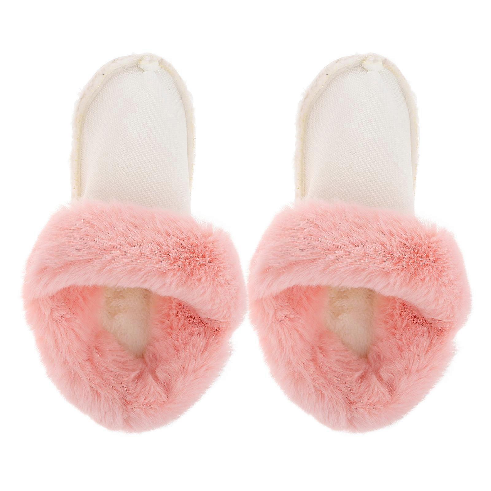 1 Pair Warm Fuzzy Shoe Inserts for Winter Detachable Plush Hole Fluffy Liners Size 42 43